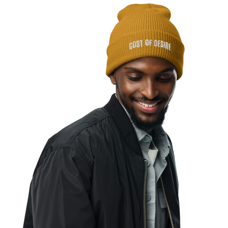 Cost of Desire Embroidered Waffle Beanie